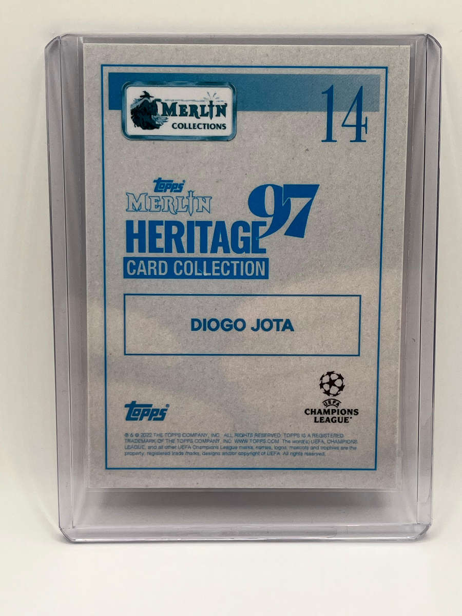 Limited Print Topps Chrome Merlin Heritage 97 Liverpool Diogo Jota Blue Auto Signature /49 - RARE
