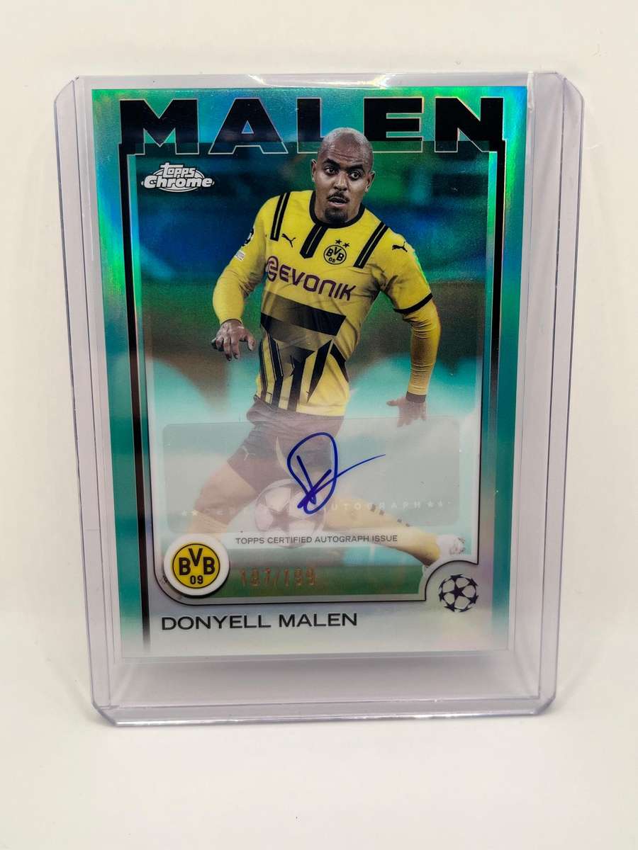 2024-25 Topps Chrome Donyell Malen UEFA Auto Aqua Lava Refractor 187/199