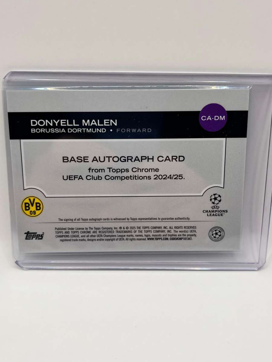 2024-25 Topps Chrome Donyell Malen UEFA Auto Aqua Lava Refractor 187/199