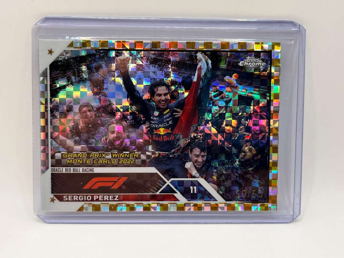 2023 Topps Chrome Sergio Perez Formula 1 F1 Gold X-fractor /50