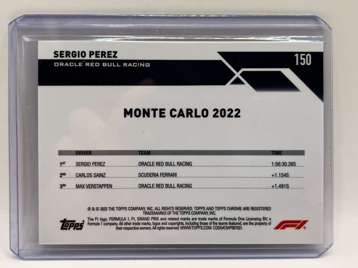 2023 Topps Chrome Sergio Perez Formula 1 F1 Gold X-fractor /50