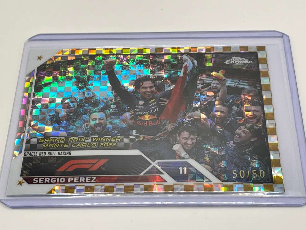 2023 Topps Chrome Sergio Perez Formula 1 F1 Gold X-fractor /50