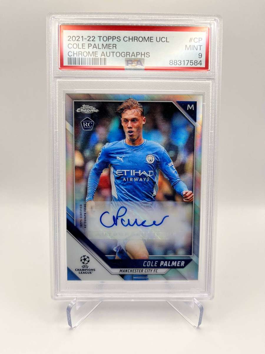 2021-22 Topps Chrome UCL COLE PALMER Rookie Refractor Auto PSA 9