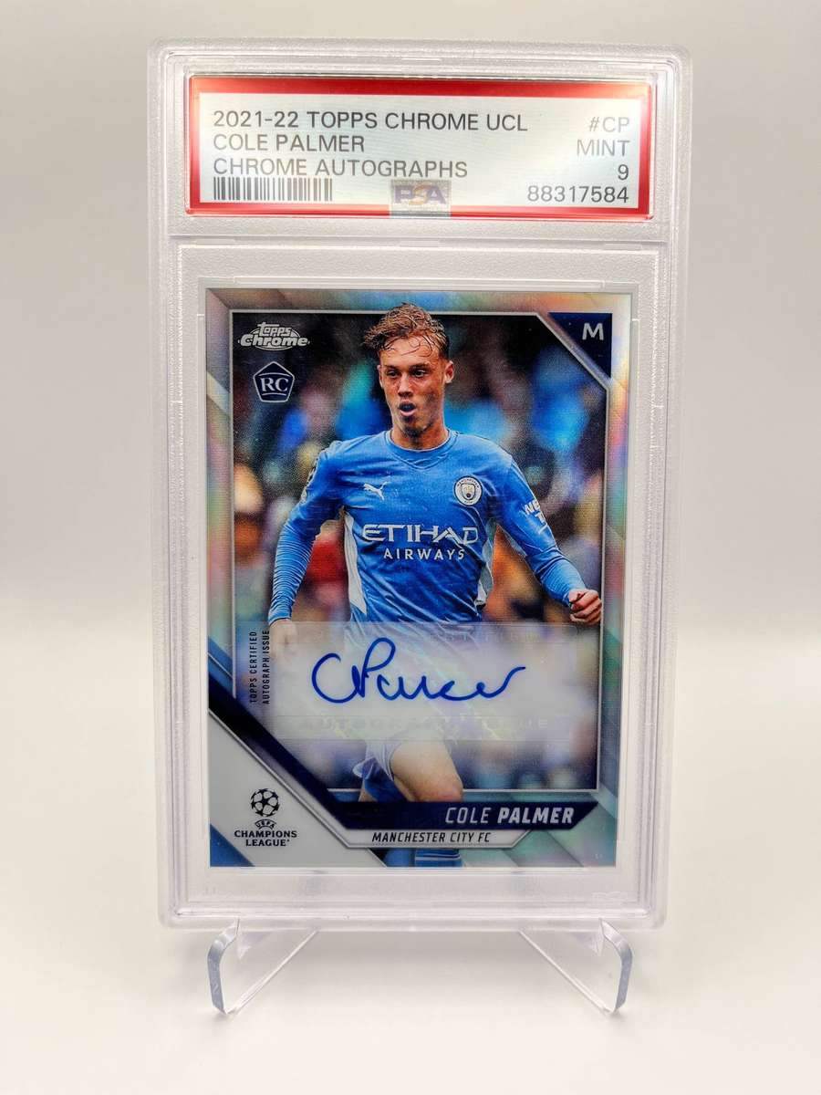 2021-22 Topps Chrome UCL COLE PALMER Rookie Refractor Auto PSA 9