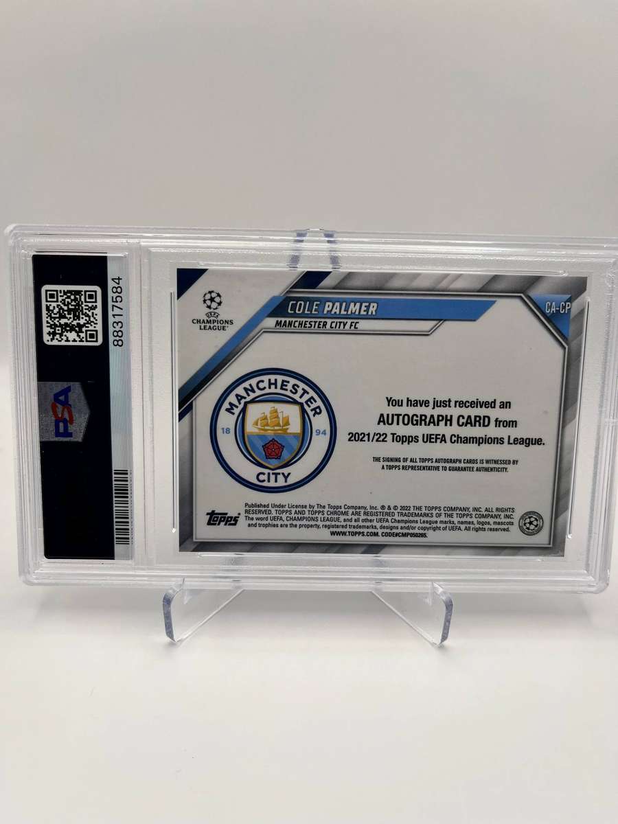 2021-22 Topps Chrome UCL COLE PALMER Rookie Refractor Auto PSA 9
