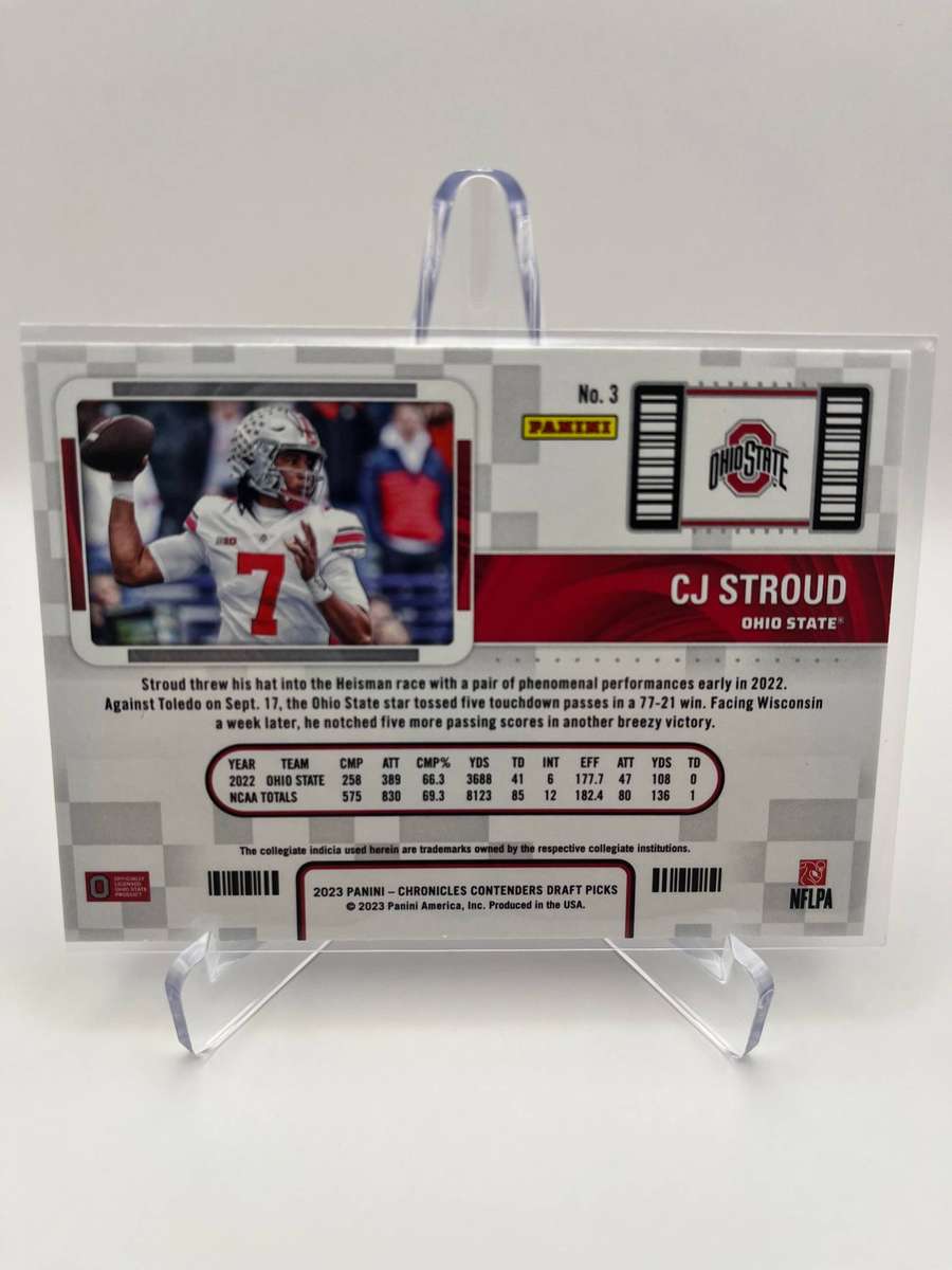 2023 Panini Chronicles NFL College Ticket CJ Stroud Rookie RC