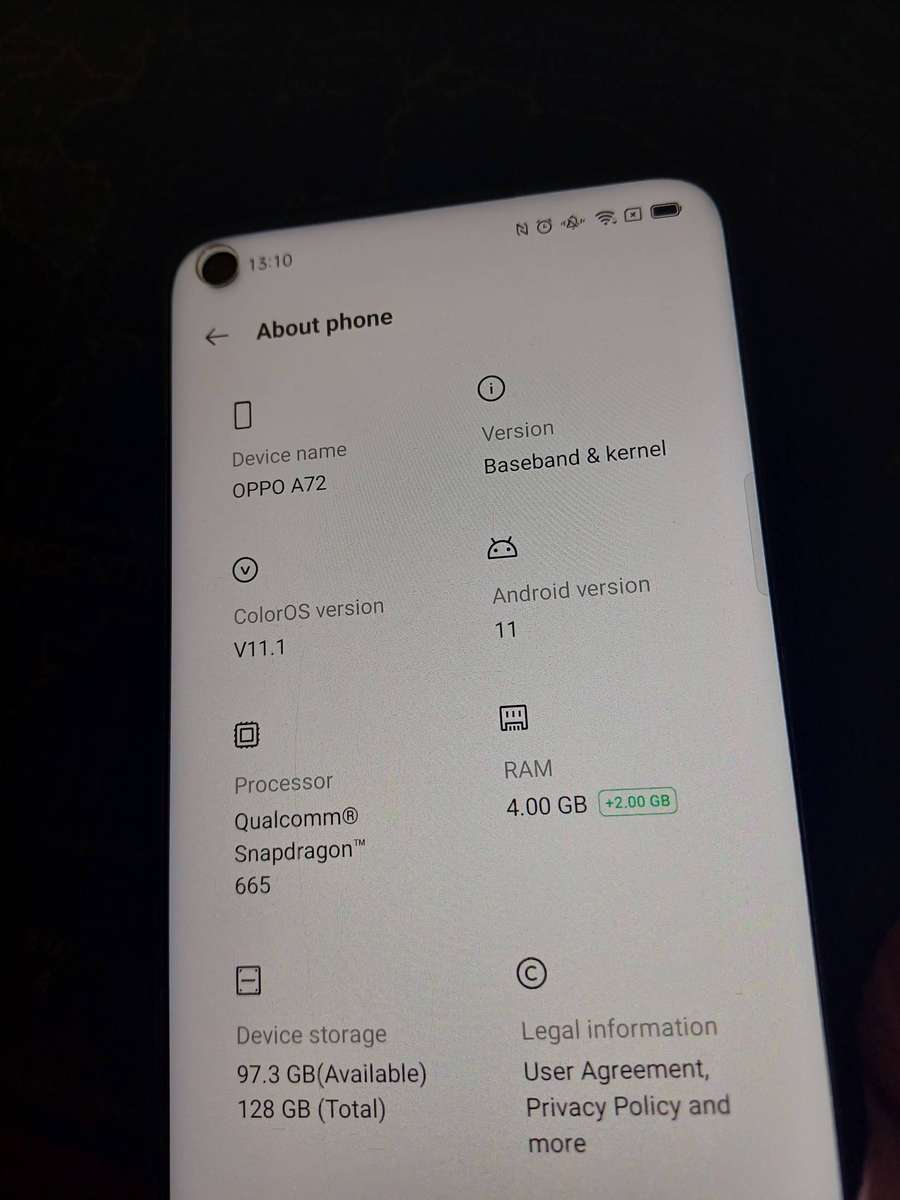 Oppo A72 smart phone