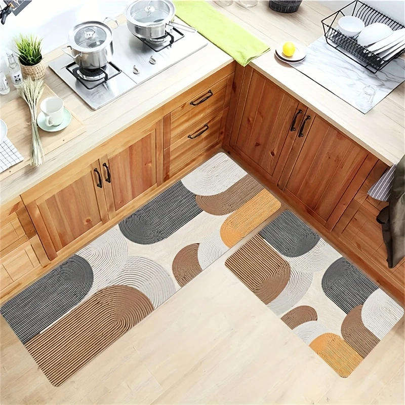 1pc Geometric Nordic-Inspired Soft Runner Rug