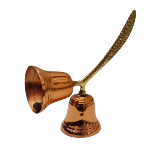 TWIN-HANDBELL WITH PALM BRANCH HANDLE