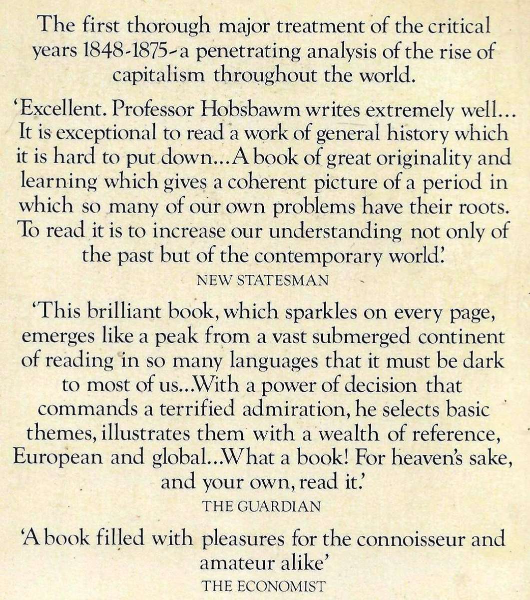 THE AGE OF CAPITAL: 18481875 by E.J. Hobsbawm