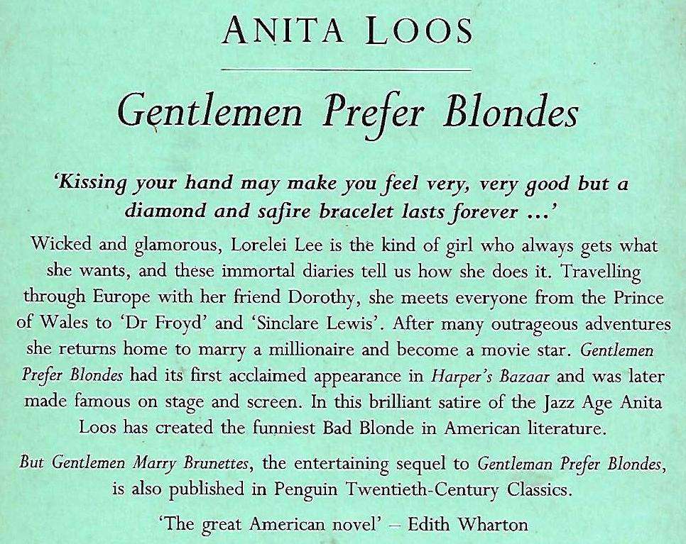 GENTLEMEN PREFER BLONDES Anita Loos
