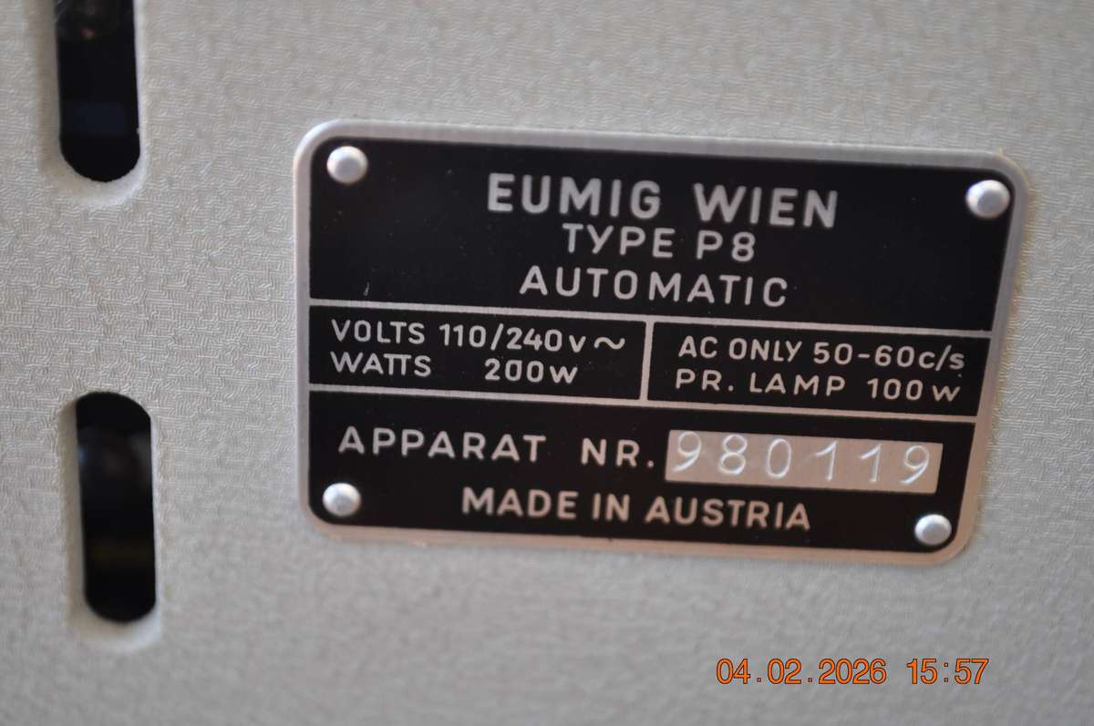 Vintage Eumig P8 8mm Film Projector