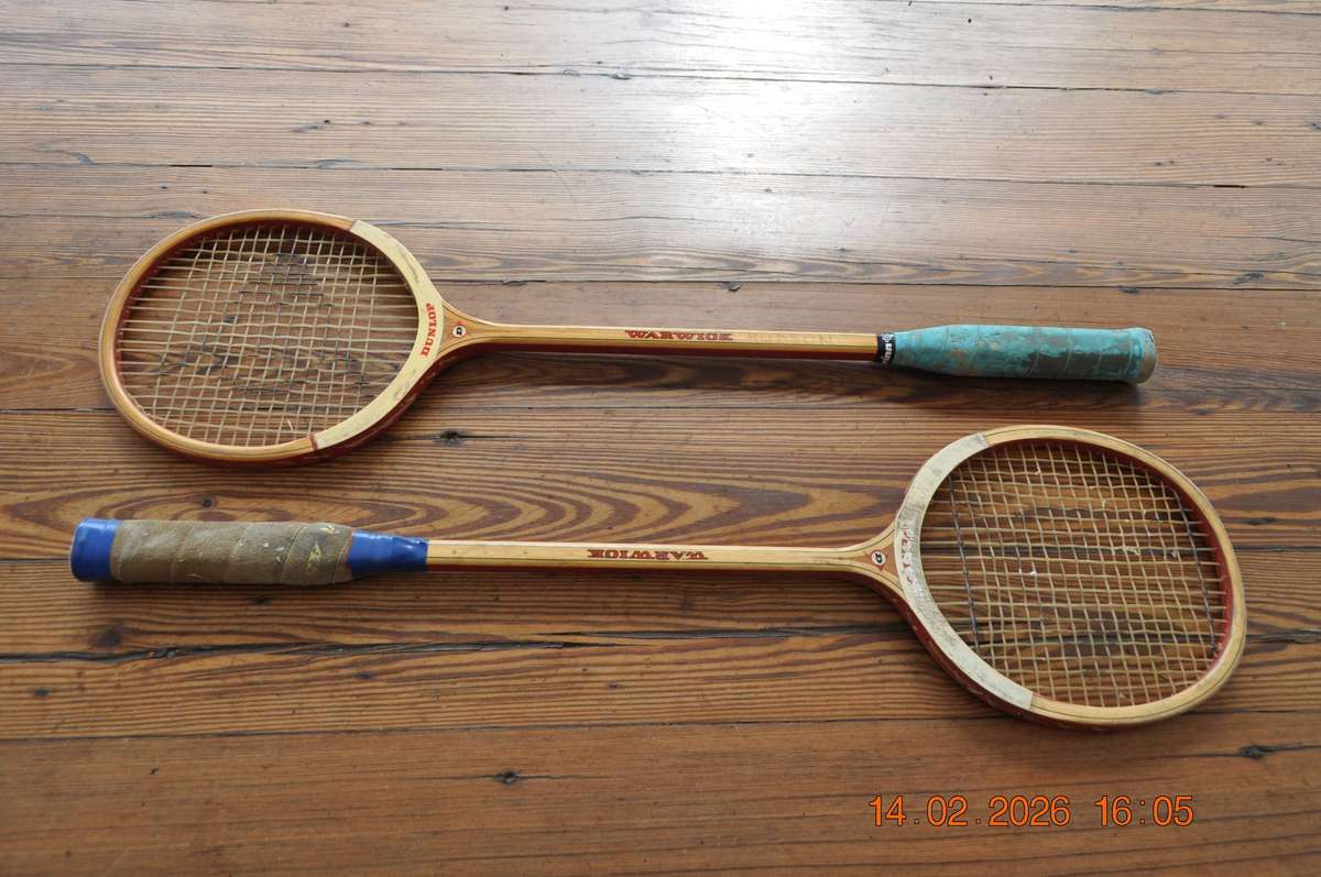 Vintage Dunlop Wooden Squash Rackets