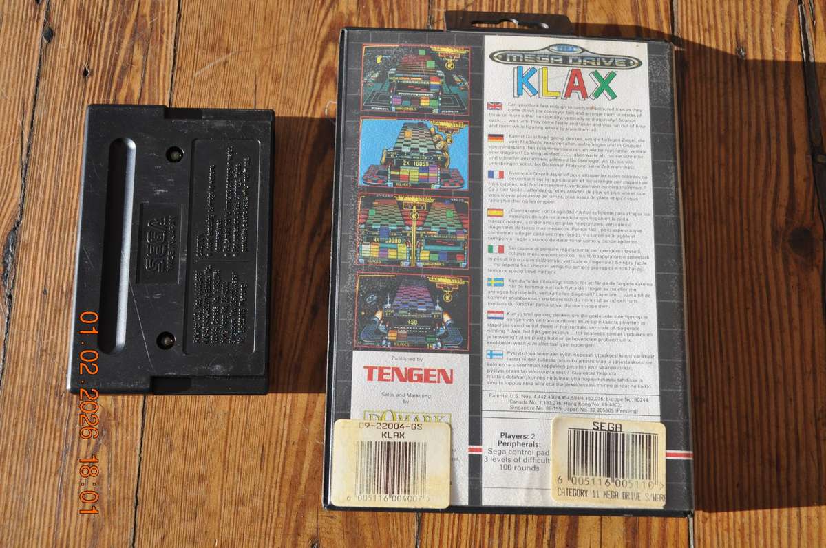 Klax Sega Mega Drive Vintage Game