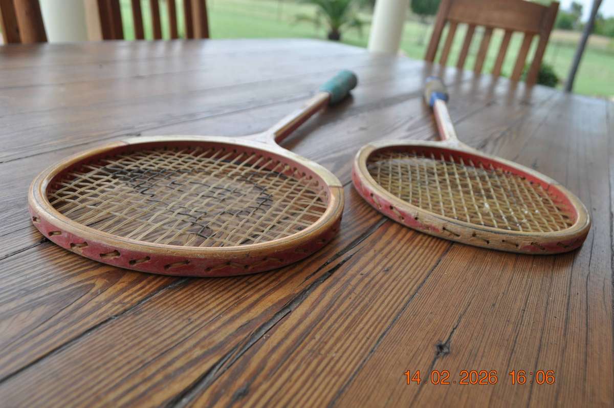 Vintage Dunlop Wooden Squash Rackets