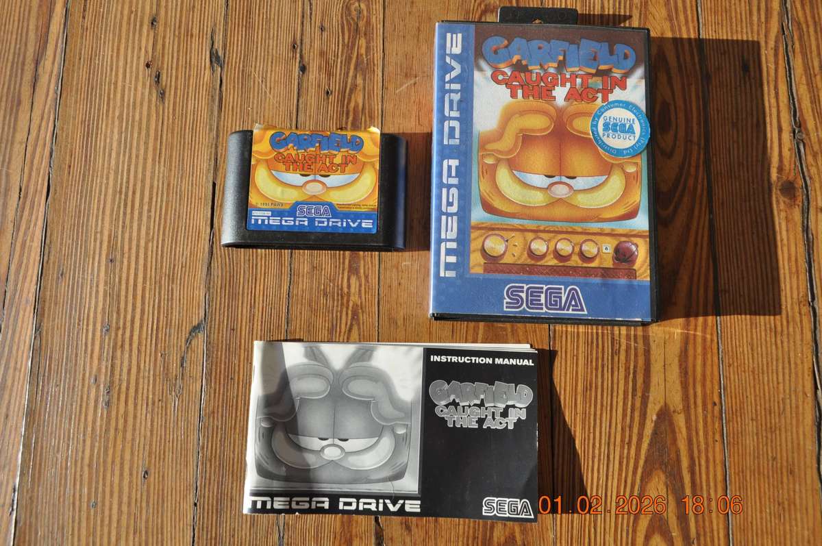 Garfield Caught In The Act Sega Mega Drive Vintage Game