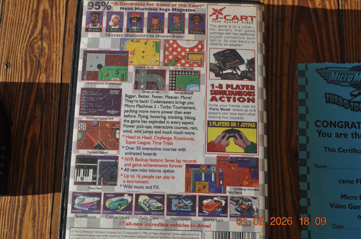 Micro Machines 2 Turbo Tournament Sega Mega Drive Vintage Game