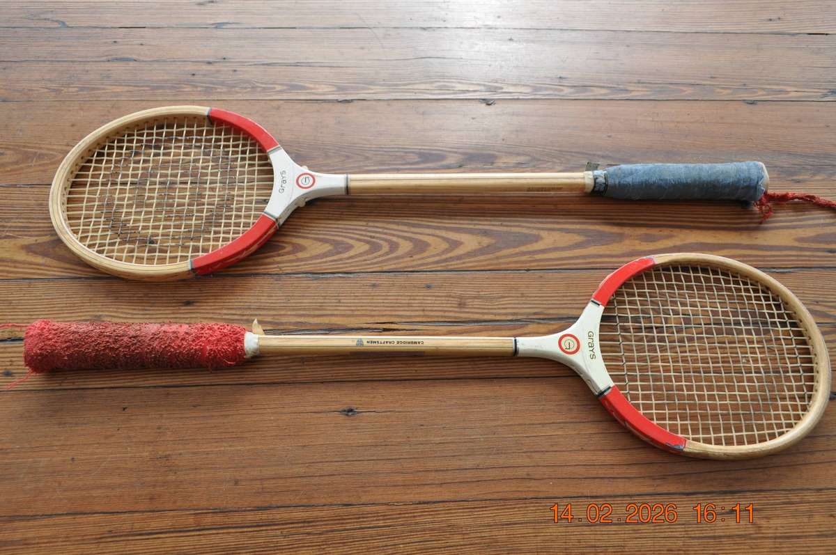 Vintage Grays Wooden Squash Rackets