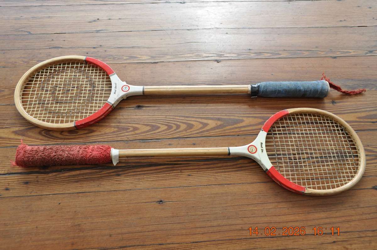 Vintage Grays Wooden Squash Rackets