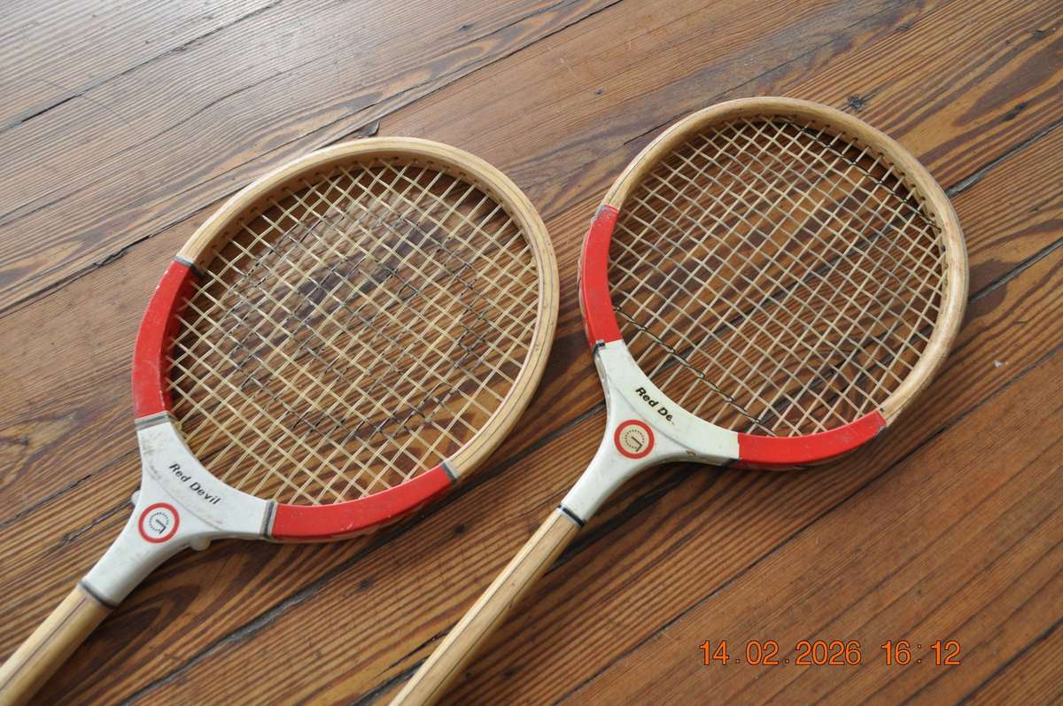 Vintage Grays Wooden Squash Rackets