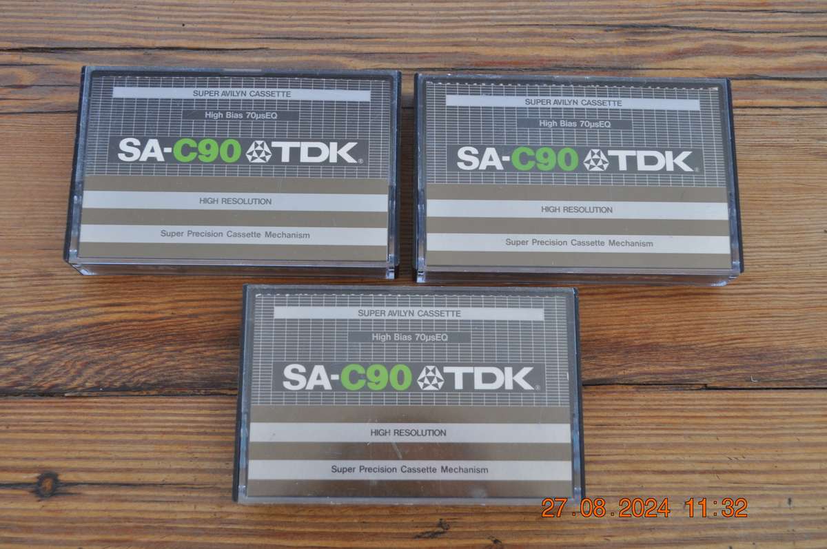 TDK SA-C90 Pre-Owned Cassettes x 3