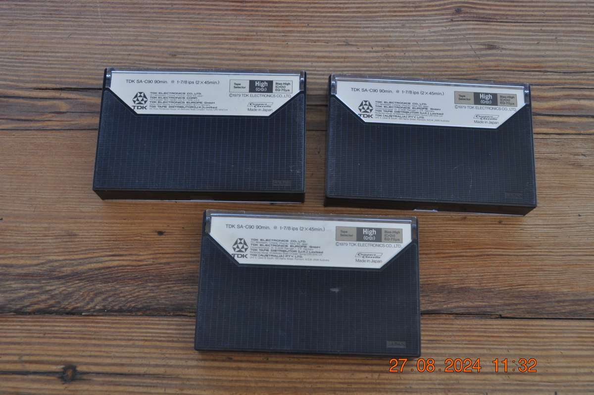 TDK SA-C90 Pre-Owned Cassettes x 3