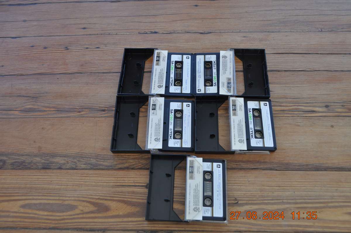 TDK SA-C90 Pre-Owned Cassettes x 5