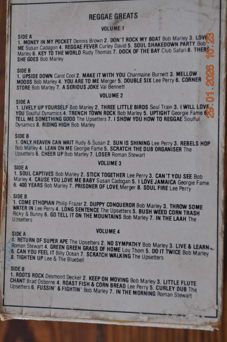 Reggae Greats - Volume 1-4 (4 x Cassettes)