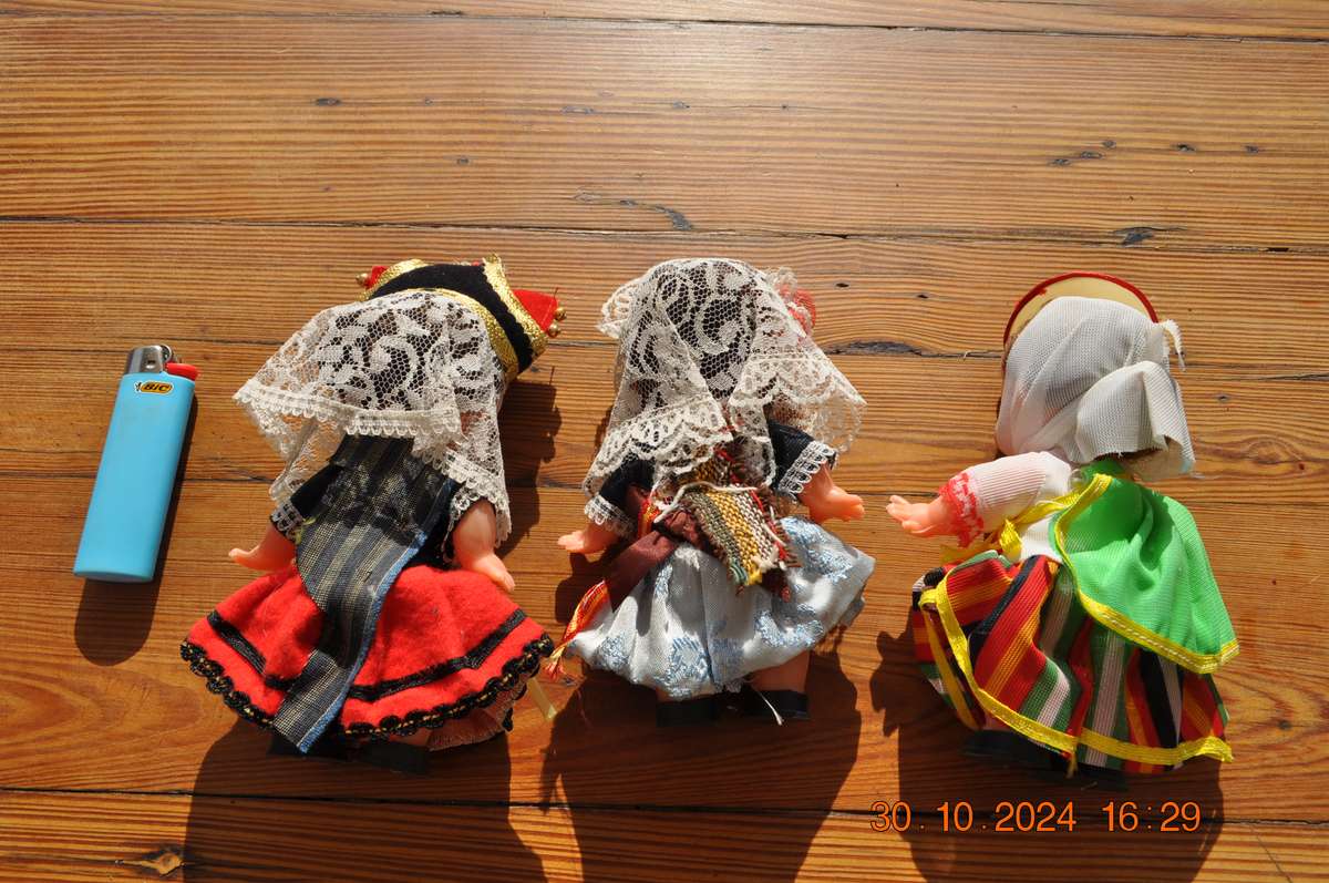 Vintage X 3 Traditional Dolls