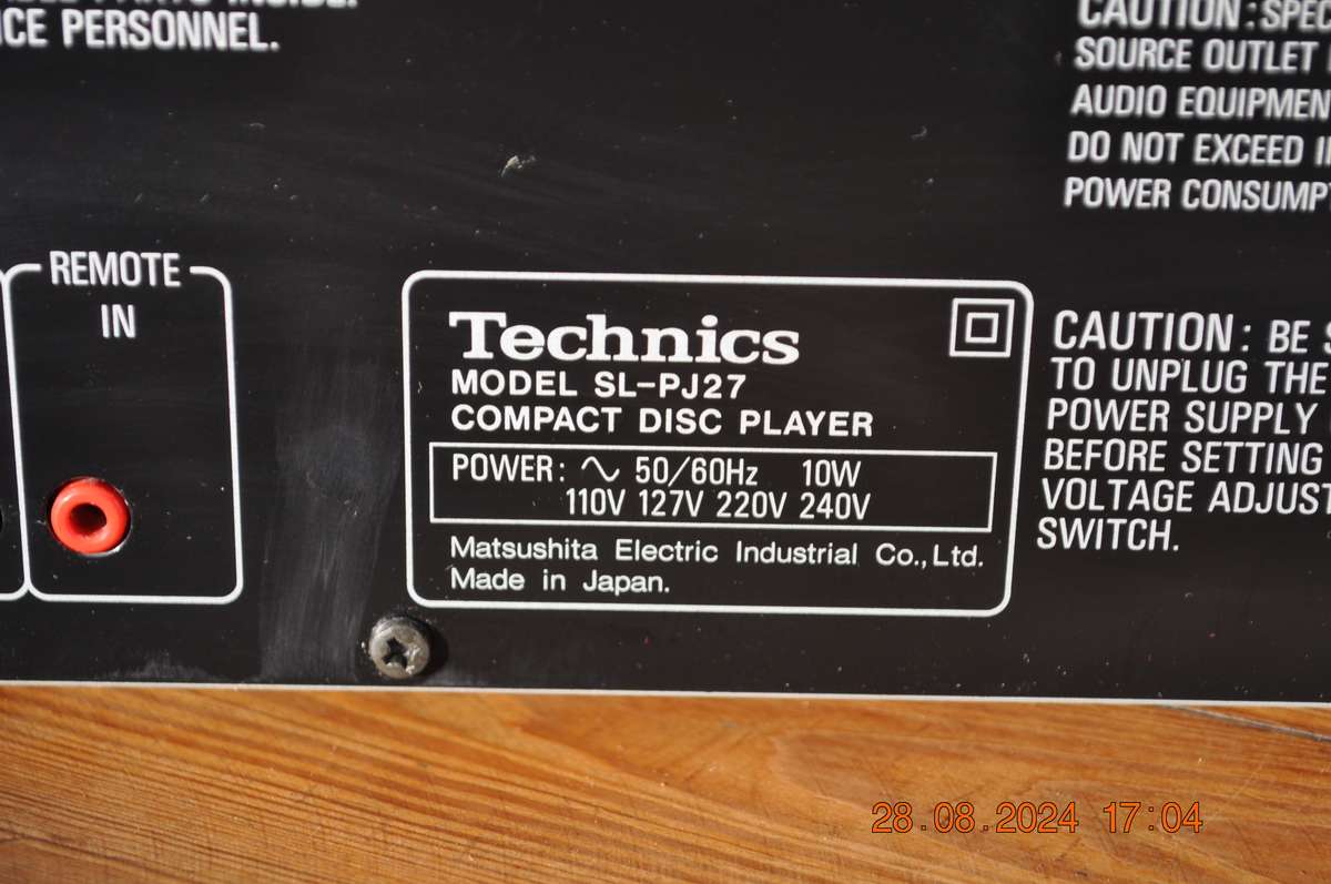 Technics CD Player SL-PJ27 (selling as is)