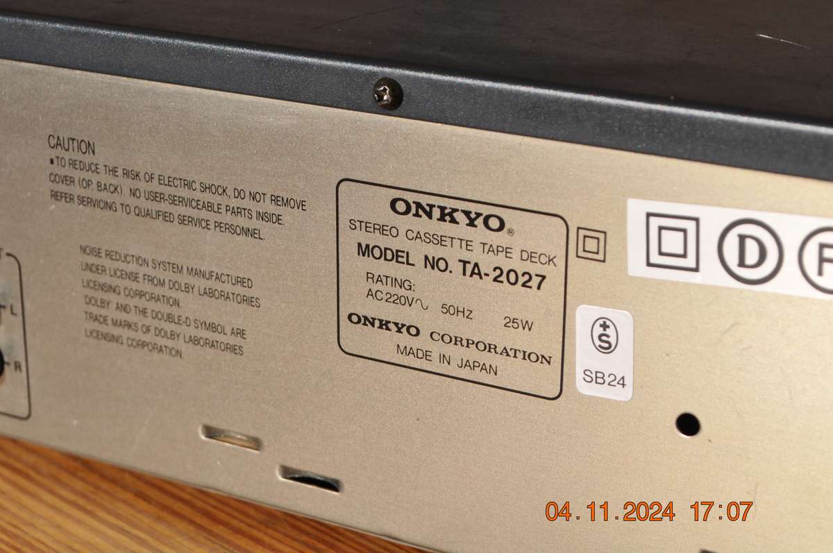 Vintage 1980s Onkyo TA-2027 Cassette Tape Deck