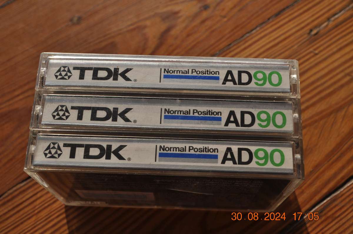 Vintage TDK AD90 X 3 Cassettes Pre-Owned
