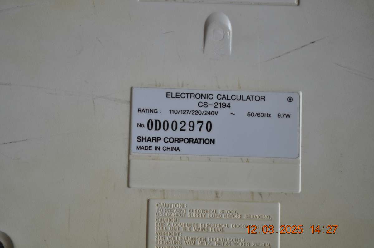 Sharp 12 Digit Desktop Adding Machine Calculator (needs ink)