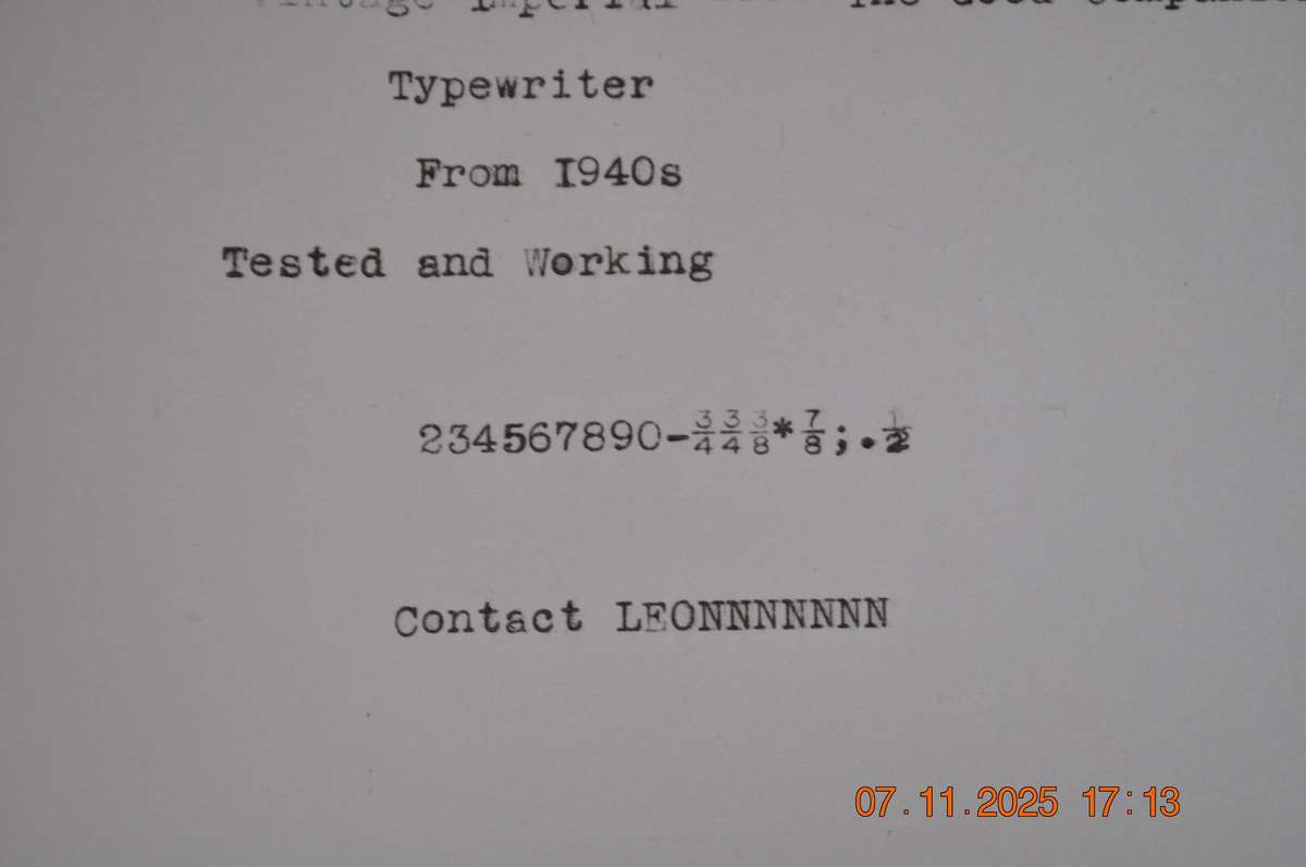 Vintage Imperial Typewriter (tested working)
