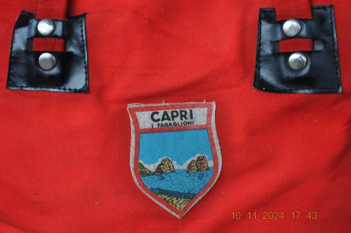 Vintage Travel Bag Capri Italy Patch