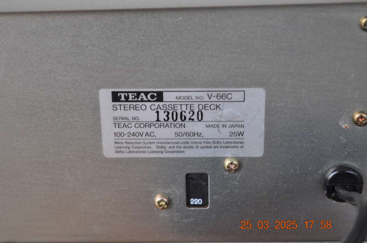 Vintage Teac Stereo Cassette Deck V-66C