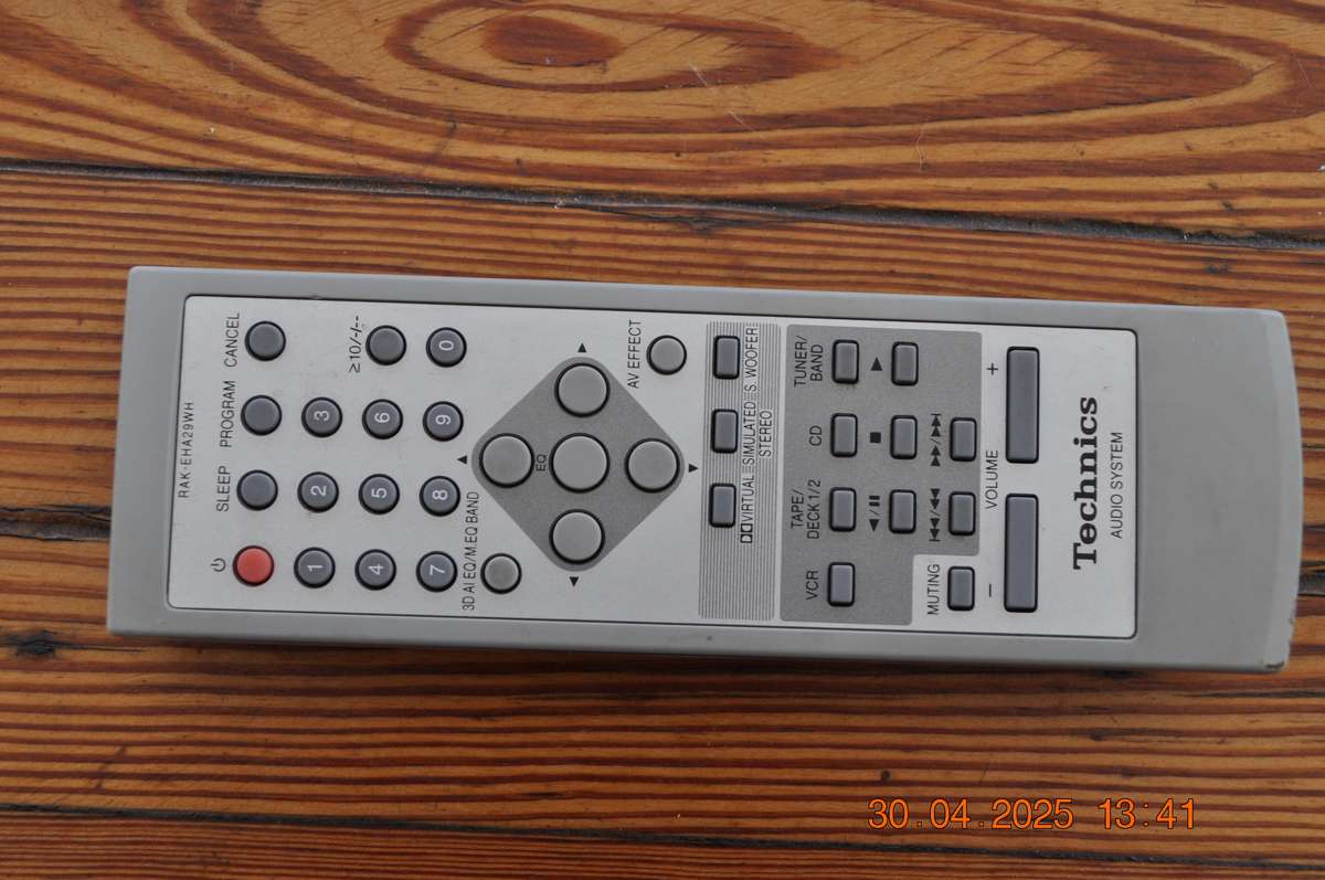 Original Technics Audio System Remote Control RAK-EHA29WH
