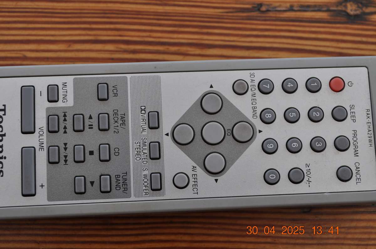 Original Technics Audio System Remote Control RAK-EHA29WH