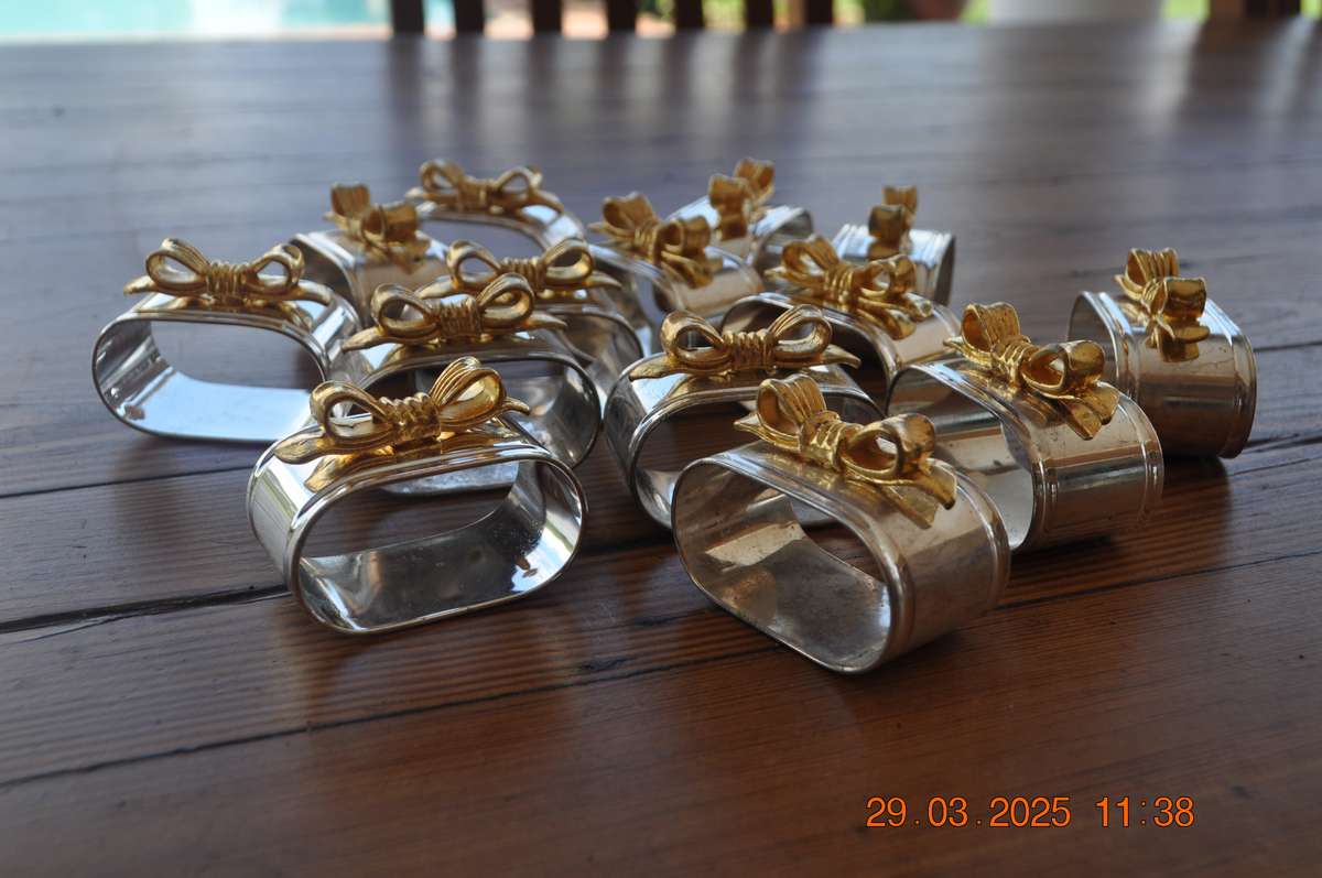 Vintage Napkin Holders Chrome and Gold Plated (14 in total)
