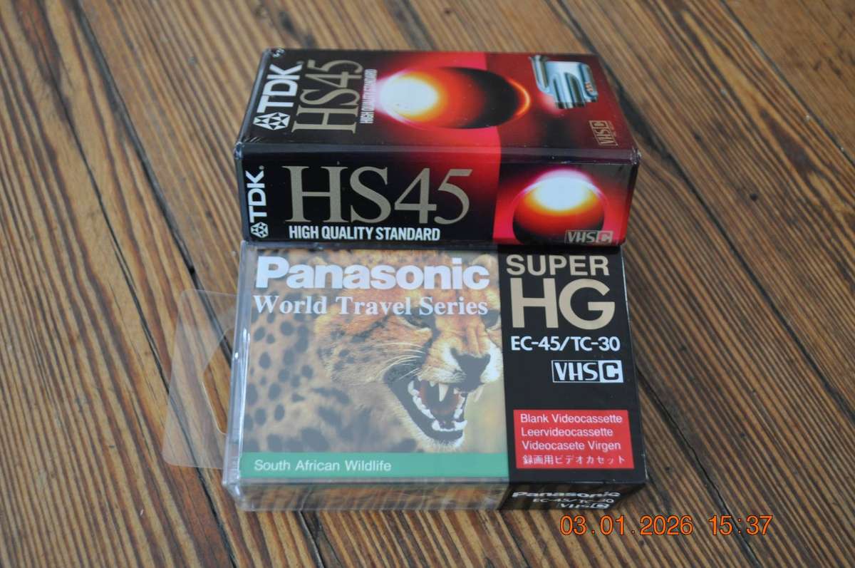 Vintage TDK Panasonic VHS-C Video Cassettes (new)