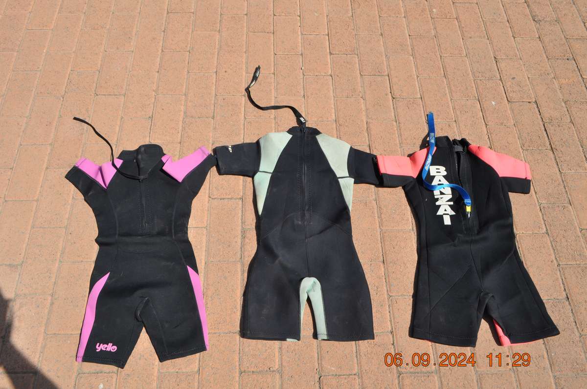 Kiddies Wetsuits x 3