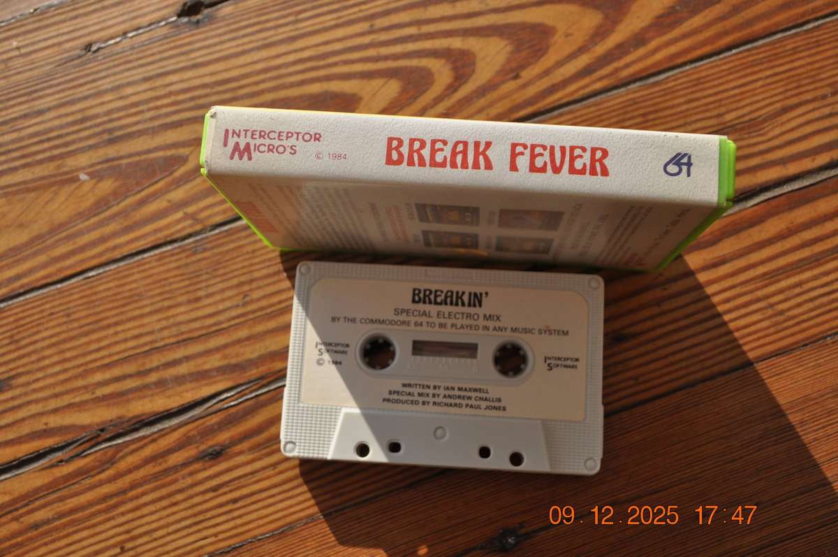 Vintage Commodore 64 Break Fever Game Cassette