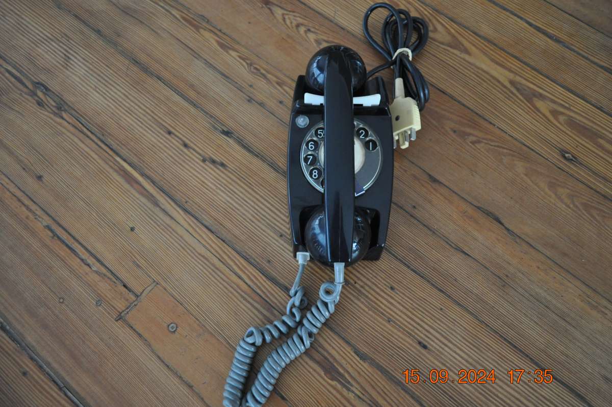 Vintage 1980s Black Dial Phone