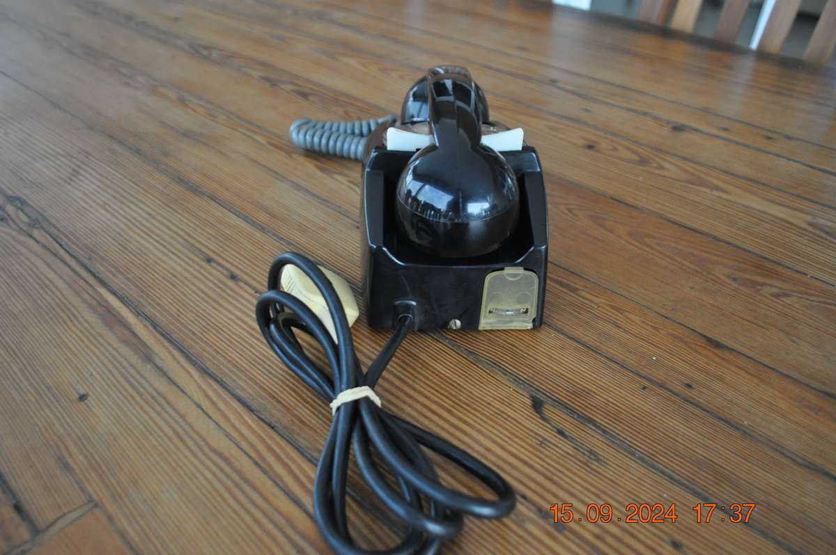 Vintage 1980s Black Dial Phone