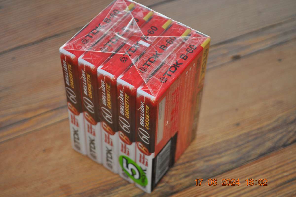Old School TDK B 60 Cassettes 5 Pack  New Sealed