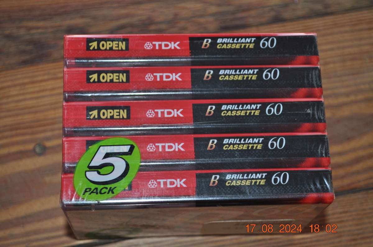 Old School TDK B 60 Cassettes 5 Pack  New Sealed