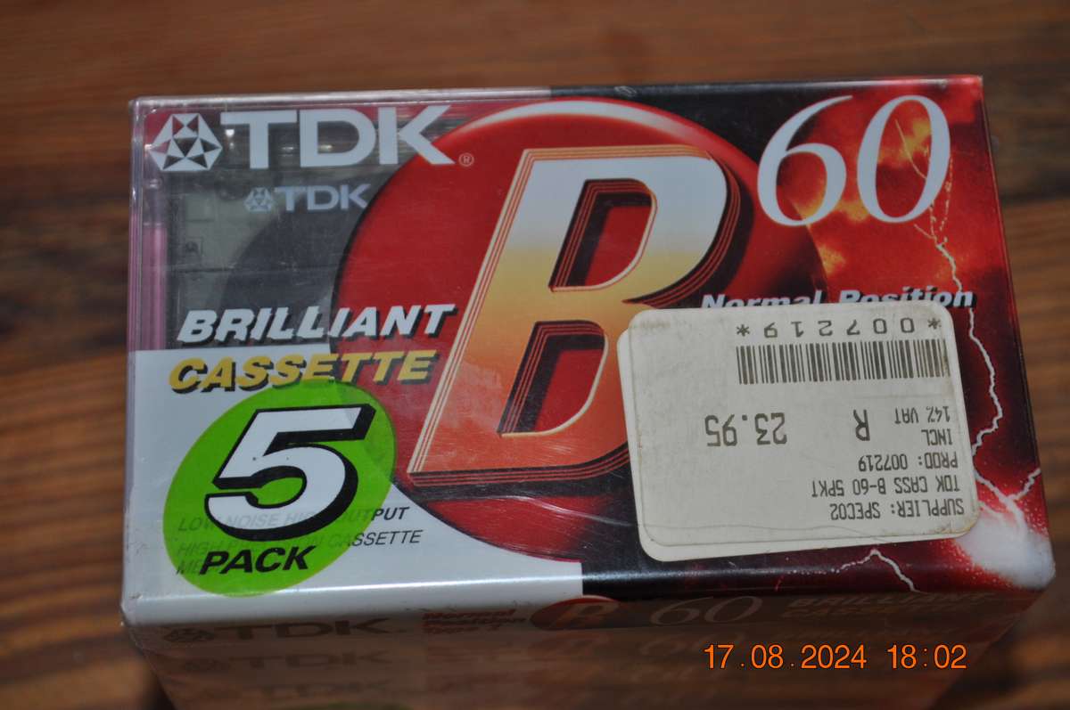 Old School TDK B 60 Cassettes 5 Pack  New Sealed