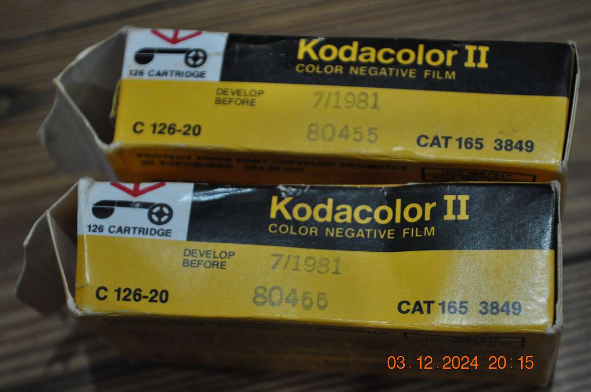 Kodak Camera Film Kodacolor II 126 Cartridge X 2 (expired)