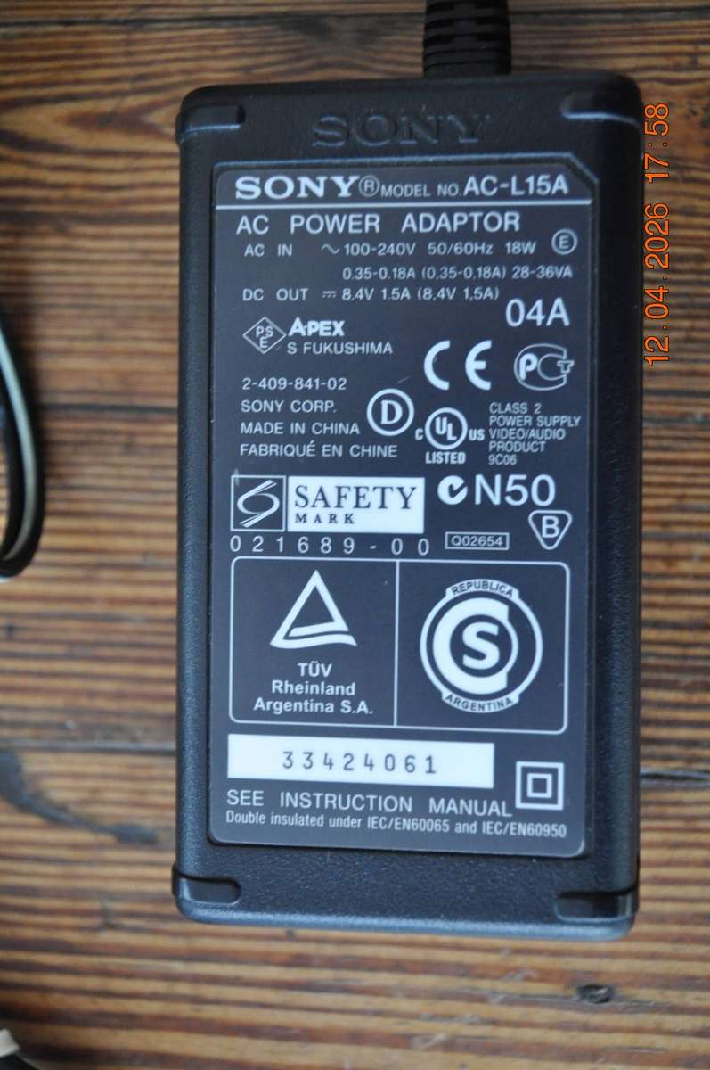 Original Sony AC-L15A Video Camera Cyber Shot AC Power Adaptor