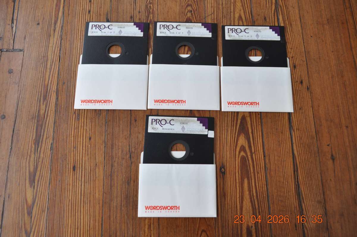 Vintage Pro-C for Xenix  Rare 5.25 Floppy Disk Set (disk 1-3)